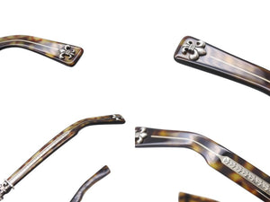 CHROME HEARTS クロムハーツ 伊達メガネ SPLAT-A サイズ55□17 -143 BSフレア シルバー925 ブラック 鼈甲カラー レンズ無し 美品 中古 4b004722