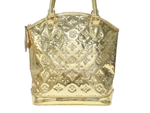 極美品 LOUIS VUITTON ルイヴィトン ロックイット モノグラム ミロワール ハンドバッグ ゴールド M95450 中古 4b004725