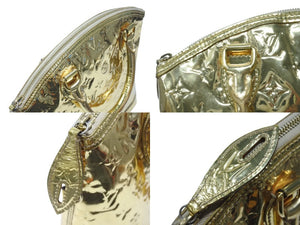 極美品 LOUIS VUITTON ルイヴィトン ロックイット モノグラム ミロワール ハンドバッグ ゴールド M95450 中古 4b004725