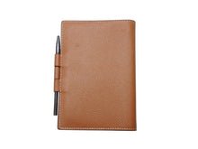 Load image into Gallery viewer, HERMES エルメス アジェンダ クシュベル カバー メモ帳 ペン付き ブラウン レザー 美品 中古 4b004727