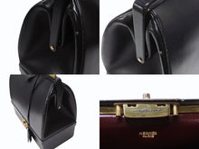 Load image into Gallery viewer, HERMES エルメス ヴィンテージ STEEL VANITY BAG サック マレット スティール バニティ ハンドバッグ ボックスカーフ ブラック ゴールド金具 美品 中古 4b004728