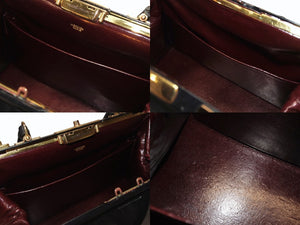 HERMES エルメス ヴィンテージ STEEL VANITY BAG サック マレット スティール バニティ ハンドバッグ ボックスカーフ ブラック ゴールド金具 美品 中古 4b004728