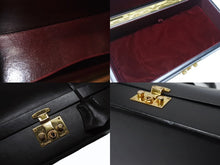 Load image into Gallery viewer, HERMES エルメス ヴィンテージ STEEL VANITY BAG サック マレット スティール バニティ ハンドバッグ ボックスカーフ ブラック ゴールド金具 美品 中古 4b004728