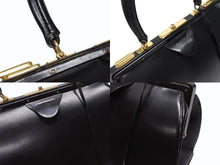Load image into Gallery viewer, HERMES エルメス ヴィンテージ STEEL VANITY BAG サック マレット スティール バニティ ハンドバッグ ボックスカーフ ブラック ゴールド金具 美品 中古 4b004728