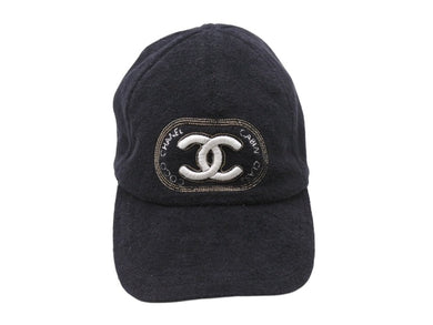 極美品 CHANEL シャネル キャップ 帽子 ココマーク イアンコナー ブラック イタリア製 サイズM 美品 中古 4b004730