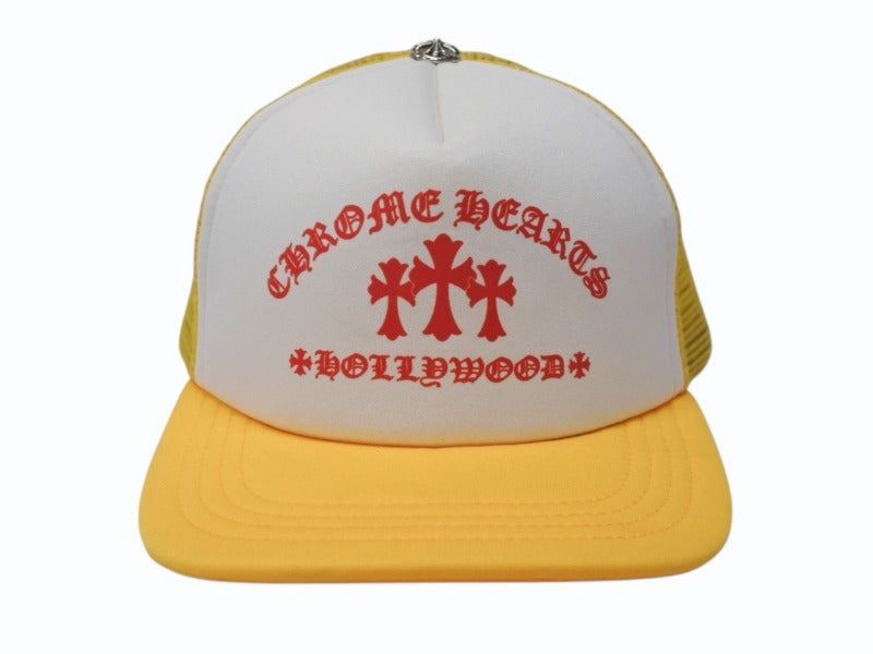 CHROME HEARTS CHコーデュロイイエローメッシュキャップ CHROME HEARTS 新品 クロムハーツ 帽子 ブラック イエロー CH