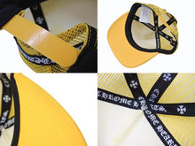 Load image into Gallery viewer, 極美品 CHROME HEARTS クロムハーツ セメタリークロス トラッカー メッシュキャップ ONE SIZE クロスボールボタン イエロー 中古 4b004735