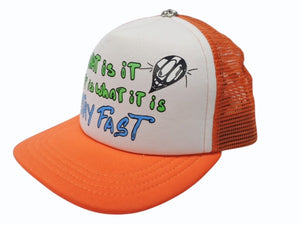 CHROME HEARTS クロムハーツ MATTY BOY マッティボーイ STAY FAST ステイファスト トラッカー メッシュキャップ オレンジ 美品 中古 4b004736