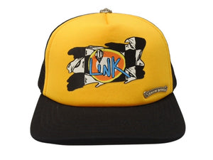 極美品 CHROME HEARTS クロムハーツ MATTY BOY マッティボーイ LiNK トラッカー メッシュキャップ ONE SIZE イエロー ブラック 中古 4b004738