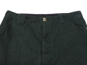 CHROME HEARTS クロムハーツ コットンパンツ サイズ34 クロスボールボタン ホースシュー シルバー925 グリーン 美品 中古 4b004742