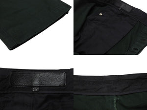 CHROME HEARTS クロムハーツ コットンパンツ サイズ34 クロスボールボタン ホースシュー シルバー925 グリーン 美品 中古 4b004742