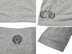 CHROME HEARTS クロムハーツ 半袖Ｔシャツ ホースシュー RN#95024 グレー コットン ポリエステル レーヨン サイズM 美品 中古 4b004743