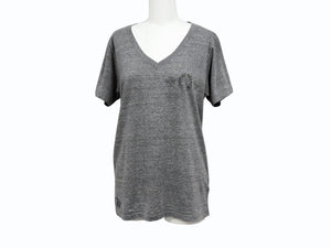CHROME HEARTS クロムハーツ 半袖Ｔシャツ ホースシュー RN#95024 グレー コットン ポリエステル レーヨン サイズM 美品 中古 4b004743