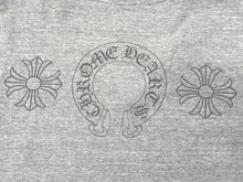 Load image into Gallery viewer, CHROME HEARTS クロムハーツ 半袖Ｔシャツ ホースシュー RN#95024 グレー コットン ポリエステル レーヨン サイズM 美品 中古 4b004743