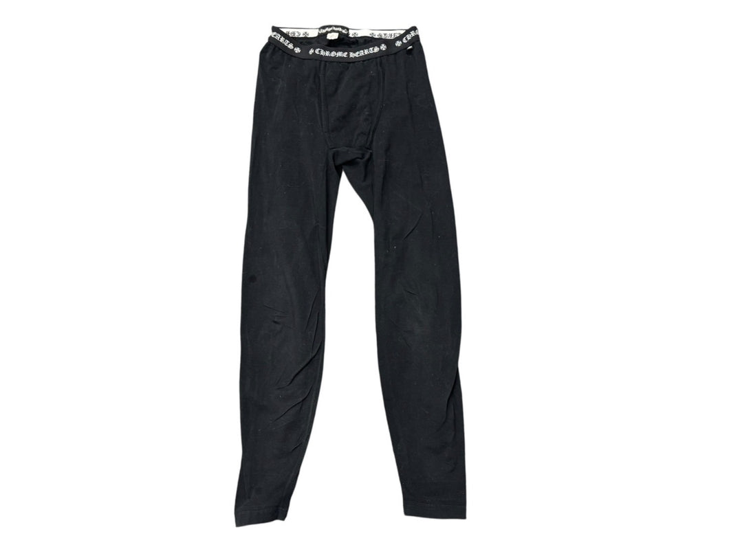 CHROME HEARTS クロムハーツ レギンス ホースシュー コットン ポリウレタン ブラック サイズS 美品 中古 4b004744