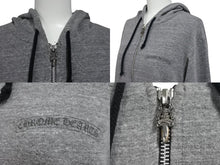 Load image into Gallery viewer, CHROME HEARTS クロムハーツ パーカー バックアーチロゴプリント ダガージップ RN#95024 ポリエステル コットン レーヨン グレー サイズM 美品 中古 4b004745
