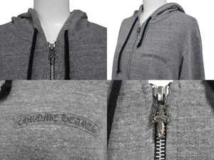 CHROME HEARTS クロムハーツ パーカー バックアーチロゴプリント ダガージップ RN#95024 ポリエステル コットン レーヨン グレー サイズM 美品 中古 4b004745