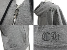 Load image into Gallery viewer, CHROME HEARTS クロムハーツ パーカー バックアーチロゴプリント ダガージップ RN#95024 ポリエステル コットン レーヨン グレー サイズM 美品 中古 4b004745
