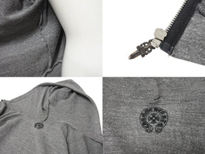 CHROME HEARTS クロムハーツ パーカー バックアーチロゴプリント ダガージップ RN#95024 ポリエステル コットン レーヨン グレー サイズM 美品 中古 4b004745