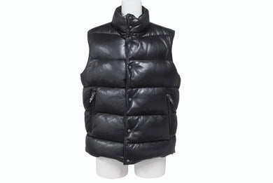 CHROME HEARTS クロムハーツ STIFF スティッフ レザーダウンベスト サイズXS クロスボール ダガージップ ラムレザー ブラック 美品 中古 4b004748