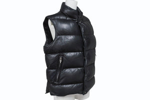 CHROME HEARTS クロムハーツ STIFF スティッフ レザーダウンベスト サイズXS クロスボール ダガージップ ラムレザー ブラック 美品 中古 4b004748
