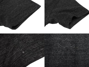 CHROME HEARTS クロムハーツ 半袖Ｔシャツ Vネック RN#95024 ポリエステル コットン レーヨン グレー 美品 中古 4b004750