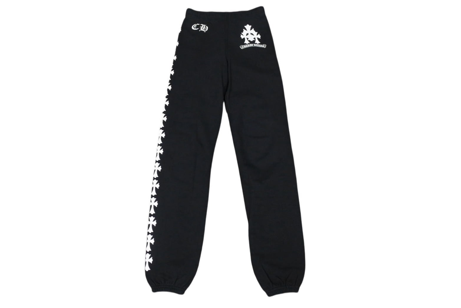 クロムハーツ Y NOTネイビー スエット セメタリークロス レザー T