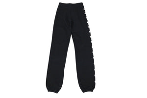 極美品 CHROME HEARTS クロムハーツ スウェットパンツ セメタリークロスプリント コットン ブラック ホワイト サイズXS 中古 4b004751