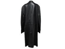 Load image into Gallery viewer, HERMES エルメス ヴィンテージ レザー ロングコート アウター ラムスキン ブラック サイズ58 美品 中古 4b004754