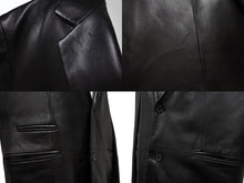 Load image into Gallery viewer, HERMES エルメス ヴィンテージ レザー ロングコート アウター ラムスキン ブラック サイズ58 美品 中古 4b004754