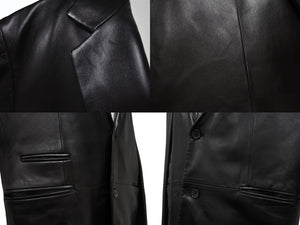 HERMES エルメス ヴィンテージ レザー ロングコート アウター ラムスキン ブラック サイズ58 美品 中古 4b004754