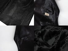 Load image into Gallery viewer, HERMES エルメス ヴィンテージ レザー ロングコート アウター ラムスキン ブラック サイズ58 美品 中古 4b004754