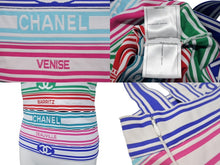 Load image into Gallery viewer, 極美品 CHANEL シャネル キャミソール トップス ボーダー P60705K46404 フランス製 ポリアミド マルチカラー サイズ34 中古 4b004757