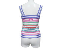 Load image into Gallery viewer, 極美品 CHANEL シャネル キャミソール トップス ボーダー P60705K46404 フランス製 ポリアミド マルチカラー サイズ34 中古 4b004757