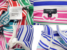 Load image into Gallery viewer, 極美品 CHANEL シャネル キャミソール トップス ボーダー P60705K46404 フランス製 ポリアミド マルチカラー サイズ34 中古 4b004757