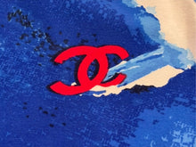Load image into Gallery viewer, 極美品 CHANEL シャネル サーフライン タンクトップ ノースリーブ P19540V11371 サイズ38 ココマーク ブルー 総柄 中古 4b004758