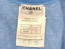 Load image into Gallery viewer, 極美品 CHANEL シャネル サーフライン タンクトップ ノースリーブ P19540V11371 サイズ38 ココマーク ブルー 総柄 中古 4b004758