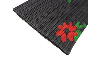 極美品 PLEATS PLEASE プリーツプリーズ イッセイミヤケ プリーツパンツ 花柄 PP22-JF757 ポリエステル ブラック サイズ1 中古 4b004760