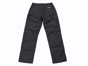 極美品 CHROME HEARTS クロムハーツ ダブルニーパンツ サイズ25 CHクロスレザーパッチ シルバー925 ブラック 中古 4b004761
