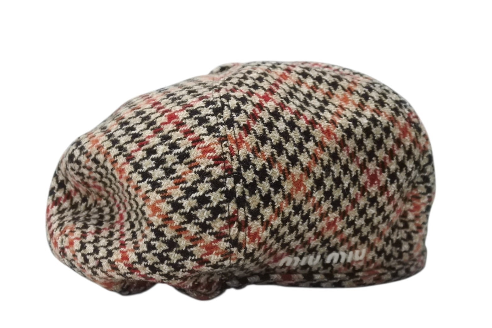 【新品未使用】miumiu チェック柄 ベレー帽 miu MIU ミュウミュウ ハット 帽子 ベレー帽 チェックウールHAT