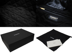 極美品 CHANEL シャネル 22 ハンドバッグ ショルダーバッグ ランダム番台 シャイニーカーフスキン ブラック ゴールド金具 中古 4b004767