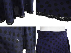 MIU MIU 13SS ミュウミュウ フレアスカート レース ミニ丈 ドット柄 MG617 Z06KA ネイビー ブラック サイズ40 美品 中古 4b004769 
