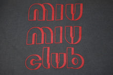 Load image into Gallery viewer, MIU MIU ミュウミュウ 20AW miumiu club コットンスウェットシャツ MJA810 1IG3 チャコールグレー サイズL 美品 中古 4b004770