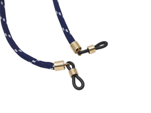 MIU MIU ミュウミュウ サングラス サングラス グラスコード ストラップ ネイビー ゴールド金具 美品 中古 4b004771 