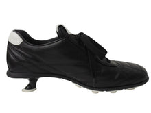画像をギャラリービューアに読み込む, MIU MIU ミュウミュウ 21SS Heel Leather Sneaker ヒールレザースニーカー ミッドヒール ナッパレザー ブラック サイズ37 1/2 美品 中古 4b004772