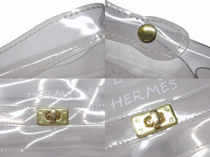 HERMES エルメス ビニール ケリー ハンドバッグ 不思議の国、エルメスへの旅 スケルトン クリア ゴールド金具 美品 中古 4b004774