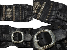 Load image into Gallery viewer, CHROME HEARTS クロムハーツ チャンピオンベルト 希少 BSフレア スター タイニークロス クロスボール ガスリンガー レザー シルバ−925 ブラック 美品 中古 4b004779