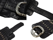 Load image into Gallery viewer, CHROME HEARTS クロムハーツ チャンピオンベルト 希少 BSフレア スター タイニークロス クロスボール ガスリンガー レザー シルバ−925 ブラック 美品 中古 4b004779