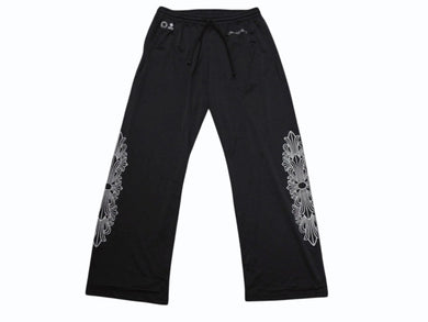 新品同様 CHROME HEARTS クロムハーツ メッシュプリントパンツ VARSITY PANTS CH RN#97729 ナイロン ブラック シルバー サイズXXL 中古 4b004789
