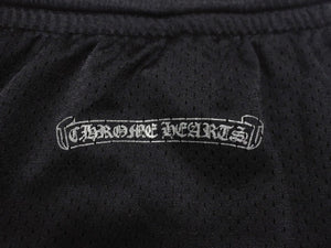 新品同様 CHROME HEARTS クロムハーツ メッシュプリントパンツ VARSITY PANTS CH RN#97729 ナイロン ブラック シルバー サイズXXL 中古 4b004789